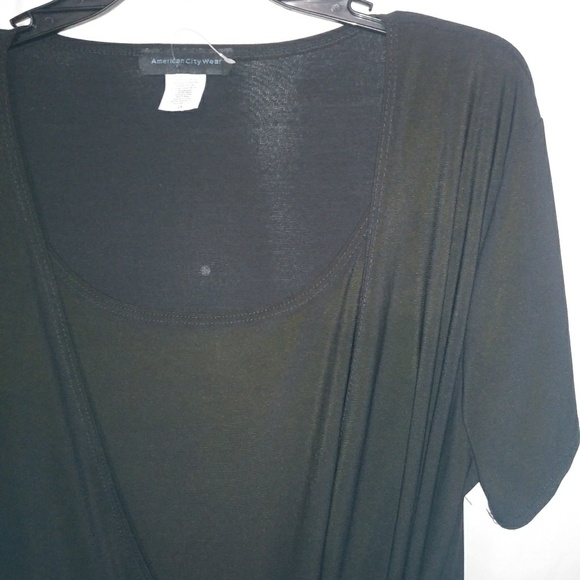 American City Wear 2X Black Nylon Side Swag Jewel Bar Top Plus - Picture 3 of 4